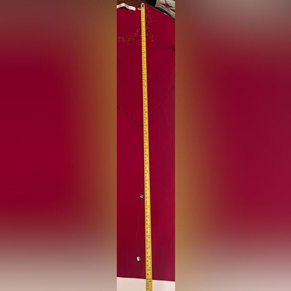 Max Studio Lace Cutout Knit Sweater Dress Sz Med Red Flutter Sleeves Midi A-Line - Picture 7 of 11